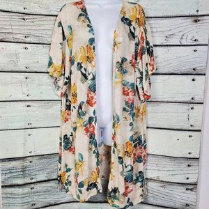 Maurices Women's Floral Kimono Cardigan Duster XL Boho Lightweight Open Front